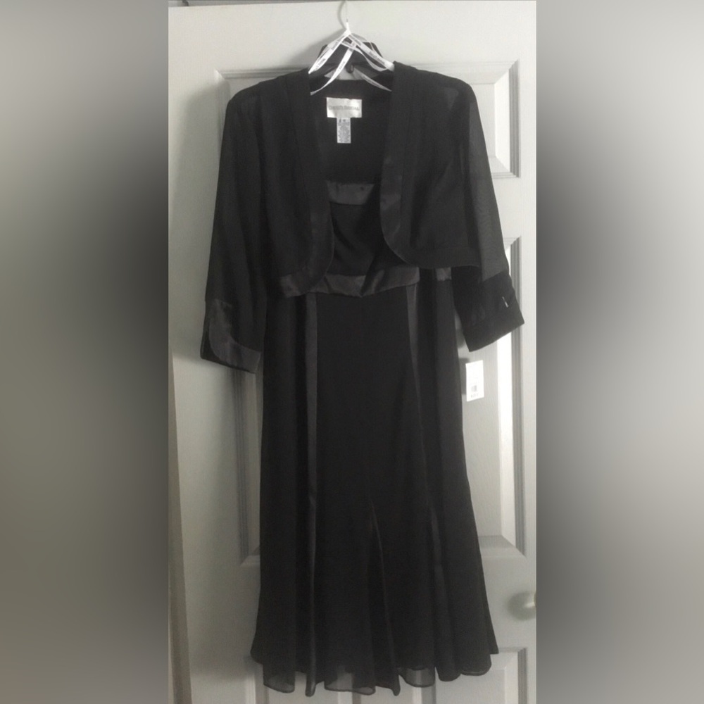 David's Bridal Classic Black Chiffon Bolero Two Piece Ensemble